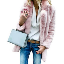 Load image into Gallery viewer, 2019 Women Faux Fur Coats Winter Solid Fashion Open Point Outwear Female Luxury Long Sleeve Warm Thick Fluffy Jacket Coat
