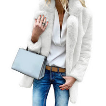 Load image into Gallery viewer, 2019 Women Faux Fur Coats Winter Solid Fashion Open Point Outwear Female Luxury Long Sleeve Warm Thick Fluffy Jacket Coat