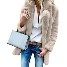 Load image into Gallery viewer, 2019 Women Faux Fur Coats Winter Solid Fashion Open Point Outwear Female Luxury Long Sleeve Warm Thick Fluffy Jacket Coat
