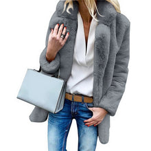 Load image into Gallery viewer, 2019 Women Faux Fur Coats Winter Solid Fashion Open Point Outwear Female Luxury Long Sleeve Warm Thick Fluffy Jacket Coat