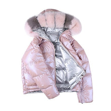 Load image into Gallery viewer, Wear On Both Sides Fur Hooded Down coats Women Solid Loose Parkas Coat Female Thicken Warm Winter Jackets Zipper Casaco Feminino