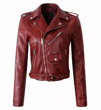 Load image into Gallery viewer, New Arrival 2019 brand Winter Autumn Motorcycle leather jackets yellow leather jacket women leather coat  slim PU jacket Leather
